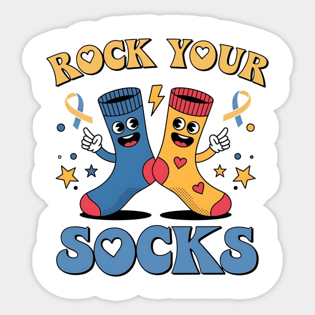 Rock Your Socks – World Down Syndrome Awareness Day Sticker by ArtistTee ⭐⭐⭐⭐⭐
